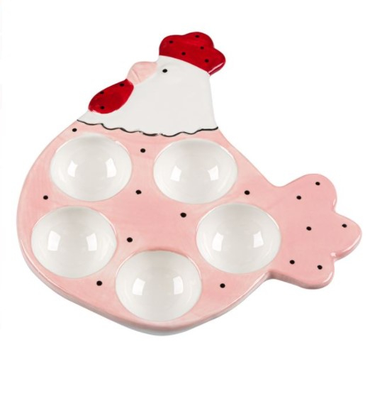Farfurie pentru oua in forma de gaina, Ceramica