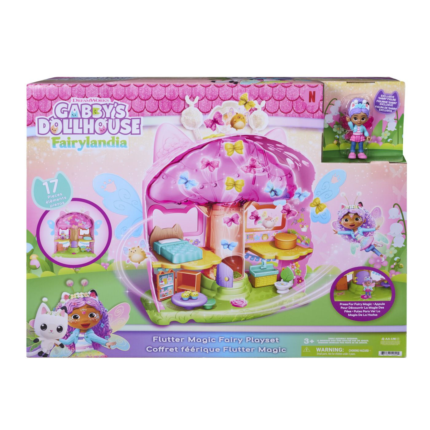 GABBYS DOLLHOUSE FAIRYLANDIA SET DE JOACA ZANA MAGICA FLUTTER CU FIGURINA GABBY INCLUSA