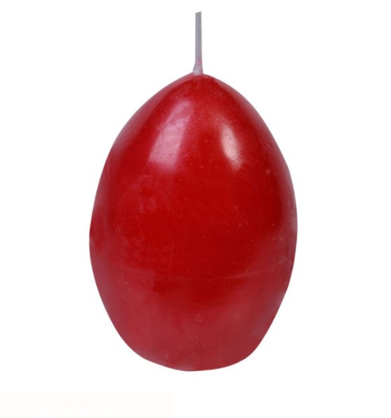 Lumanare decorativa in forma de Ou, Rosu, 6 cm