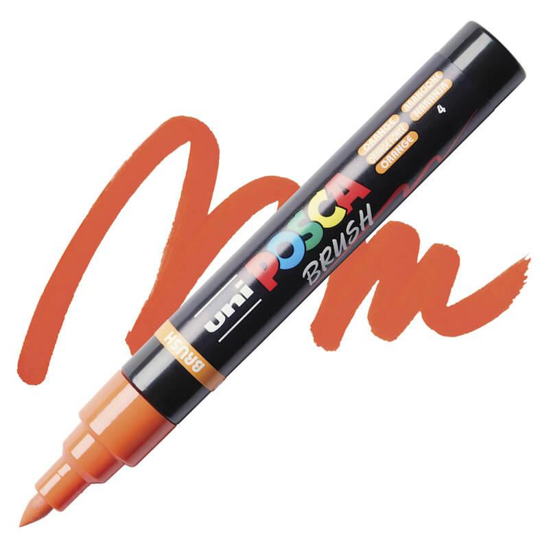 Marker Posca cu varf tip pensula PC-5BR 1-4mm,16 culori PORTOCALIU