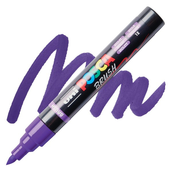 Marker Posca cu varf tip pensula PC-5BR 1-4mm,16 culori VIOLET