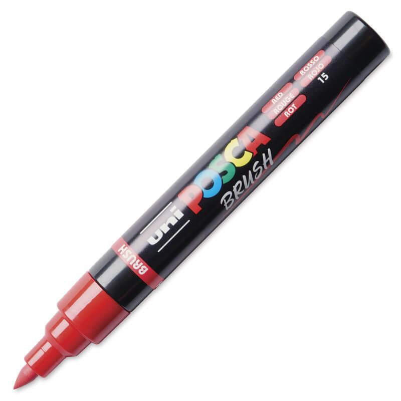Marker Posca cu varf tip pensula PC-5BR 1-4mm,16 culori ROSU