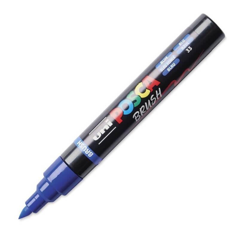 Marker Posca cu varf tip pensula PC-5BR 1-4mm,16 culori ALBASTRU