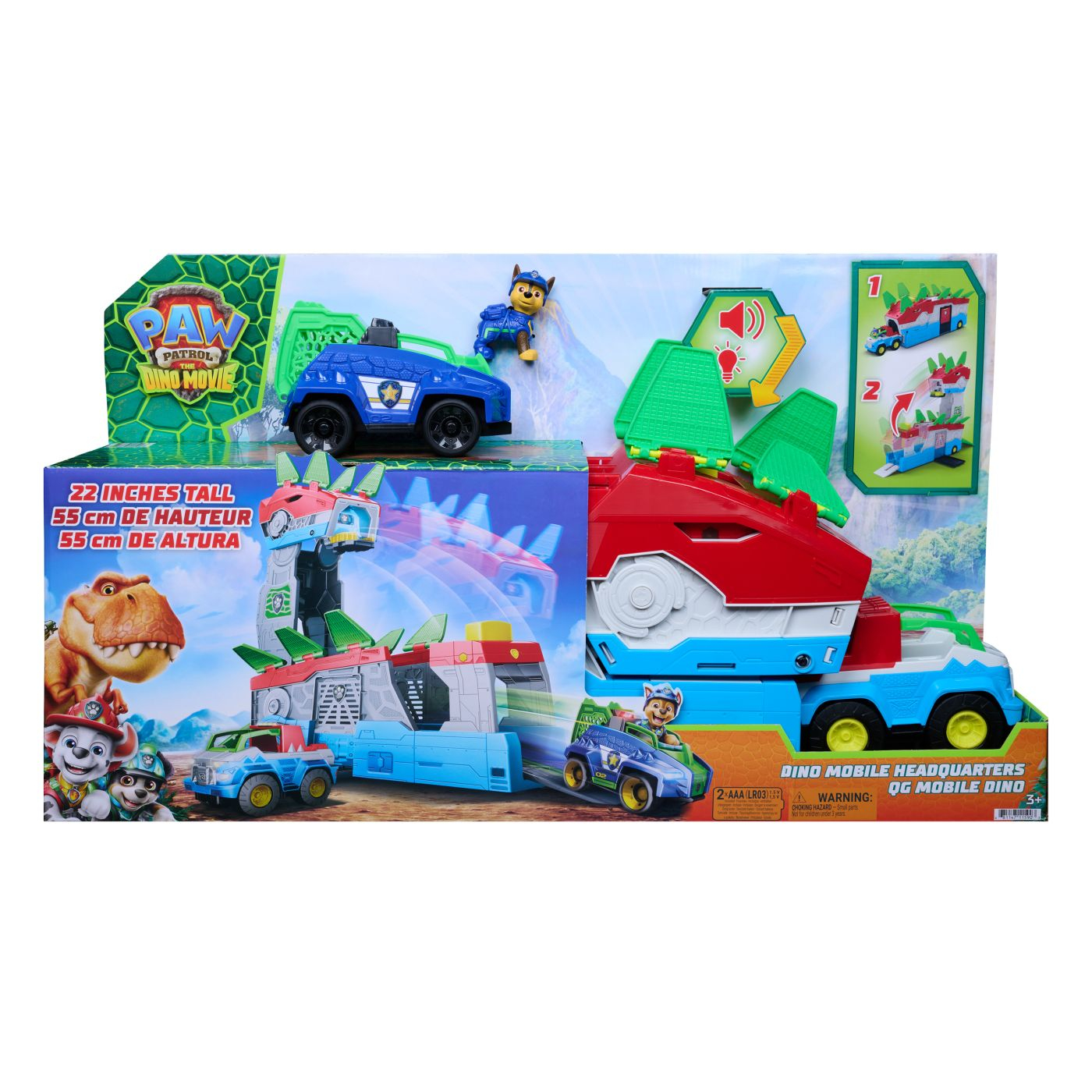 PATRULA CATELUSILOR FILMUL CU DINOZAURI SET SEDIU MOBIL DINO CU FIGURINA SI ACCESORII