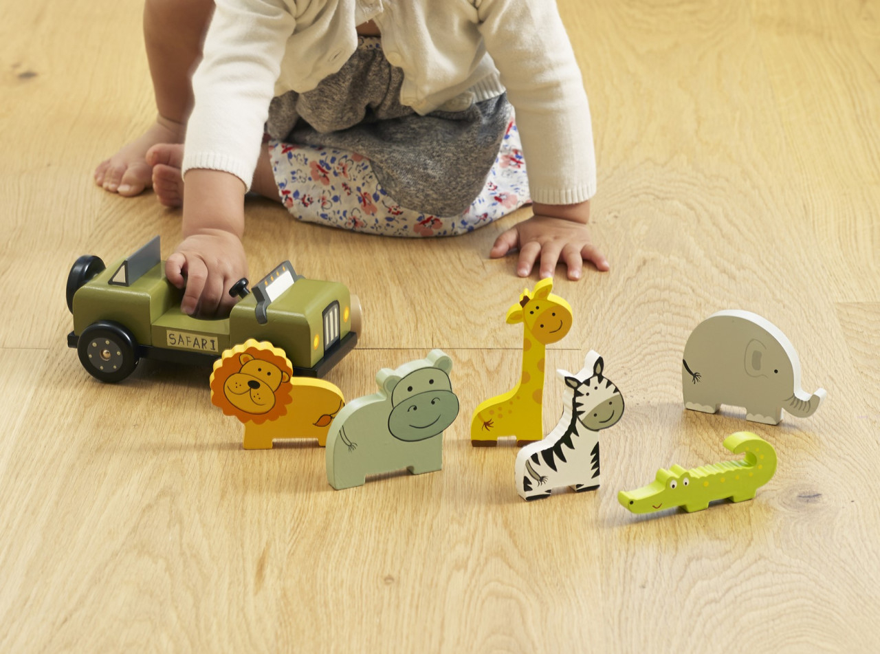 Orange Tree Toys Birilli In Legno Con Animali: Gioco Colorato Per Bambini 6 Birilli E 2 Palline!