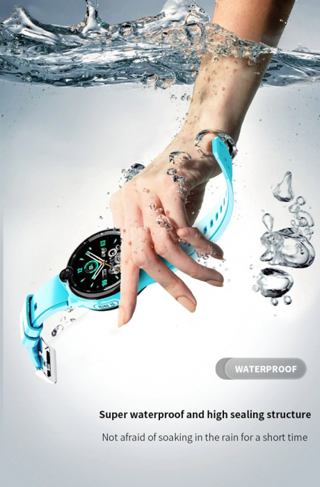 Ceas Inteligent cu GPS pentru copii WONLEX KT26 4G Albastru, apelare video, rezistent la apa, localizare WiFI si monitorizare spion [12]