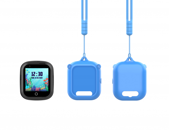 Suport Albastru din silicon cu snur pentru Ceasurile inteligente pentru copii Wonlex KT20, KT21, KT22, KT23 si KT24 [2]
