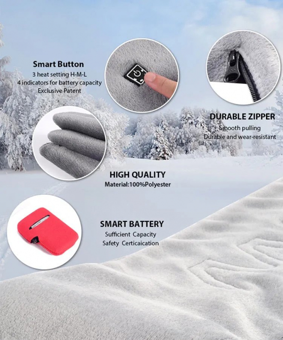 Esarfa Incalzita Electric cu Baterie Externa (neinclusa) [9]