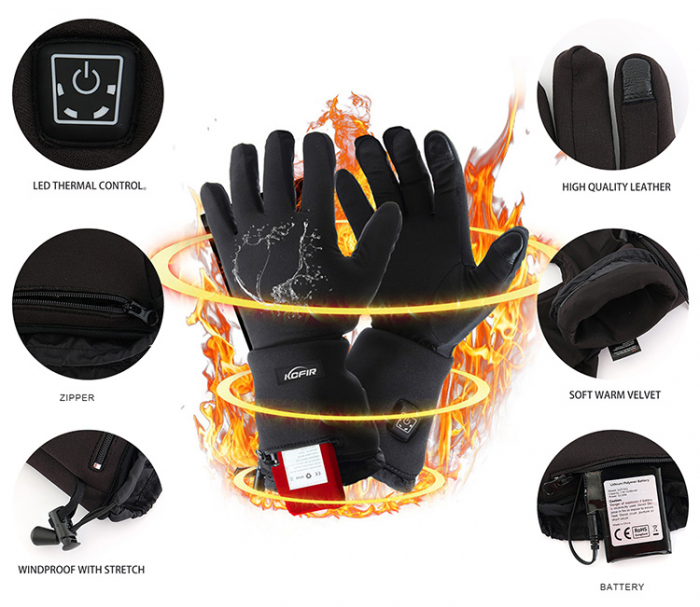 Manusi Incalzite Electric cu acumulatori reincarcabili - marimea L/XL [5]