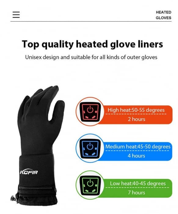 Manusi Incalzite Electric cu acumulatori reincarcabili - marimea XS [4]