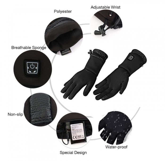 Manusi Incalzite Electric cu acumulatori reincarcabili - marimea L/XL [8]