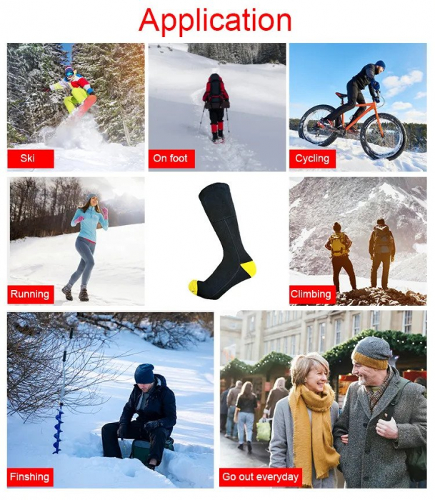 Sosete (Ciorapi) Incalzite Electric cu Baterii - marimea 41-46 [8]