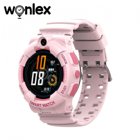 Ceas Inteligent cu GPS pentru copii WONLEX KT25 4G Roz, apelare video, rezistent la apa, localizare WiFI si monitorizare spion [2]