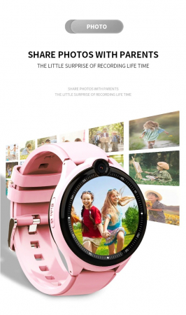 Ceas Inteligent cu GPS pentru copii WONLEX KT26 4G Roz, apelare video, rezistent la apa, localizare WiFI si monitorizare spion [2]