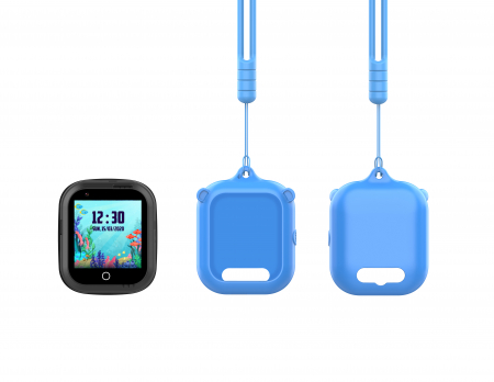 Suport Albastru din silicon cu snur pentru Ceasurile inteligente pentru copii Wonlex KT20, KT21, KT22, KT23 si KT24 [1]
