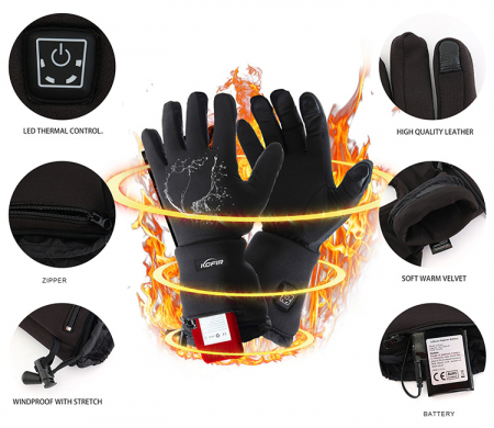 Manusi Incalzite Electric cu acumulatori reincarcabili - marimea L/XL [4]