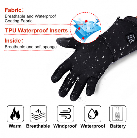 Manusi Incalzite Electric cu acumulatori reincarcabili - marimea L/XL [8]