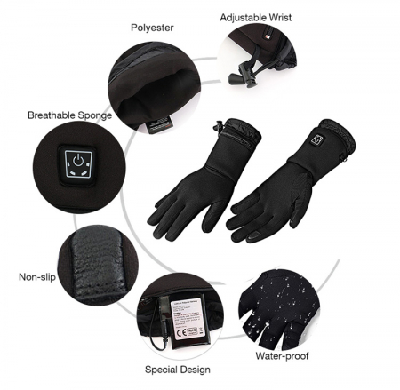 Manusi Incalzite Electric cu acumulatori reincarcabili - marimea L/XL [7]