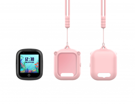 Suport Roz din silicon cu snur pentru Ceasurile inteligente pentru copii Wonlex KT20, KT21, KT22, KT23 si KT24 [1]
