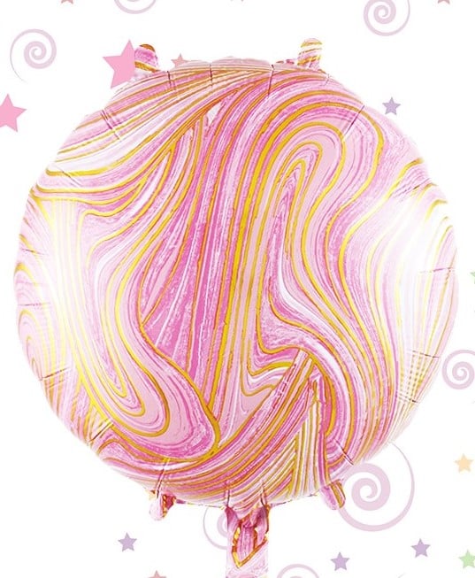 Balon folie rotunda 45 cm roz cu auriu [1]