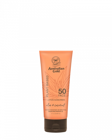 Travel Kit - Australian Gold SPF 50 Lotiune Plant Based pentru fata Flacon - 88ml