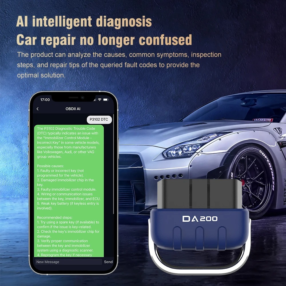 Tester diagnoza Auto DA200 cu aplicatie AI [8]