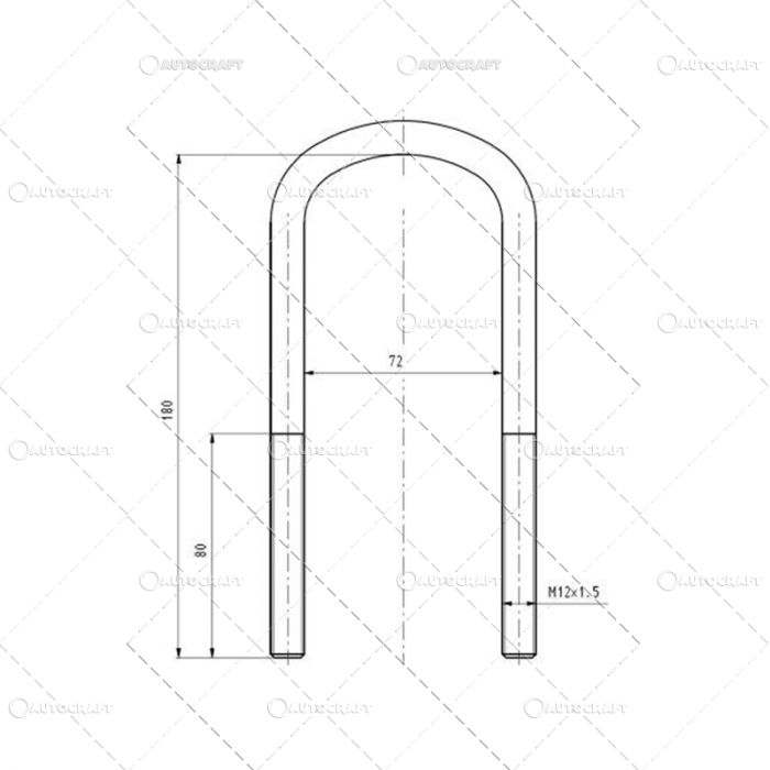 BRIDA ARC FILET M12, LUNGIME 180MM, LATIME 72MM [2]