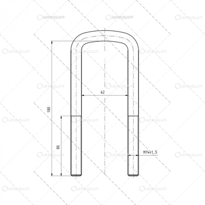 BRIDA ARC FILET M14, LUNGIME 180MM, LATIME 62MM [2]
