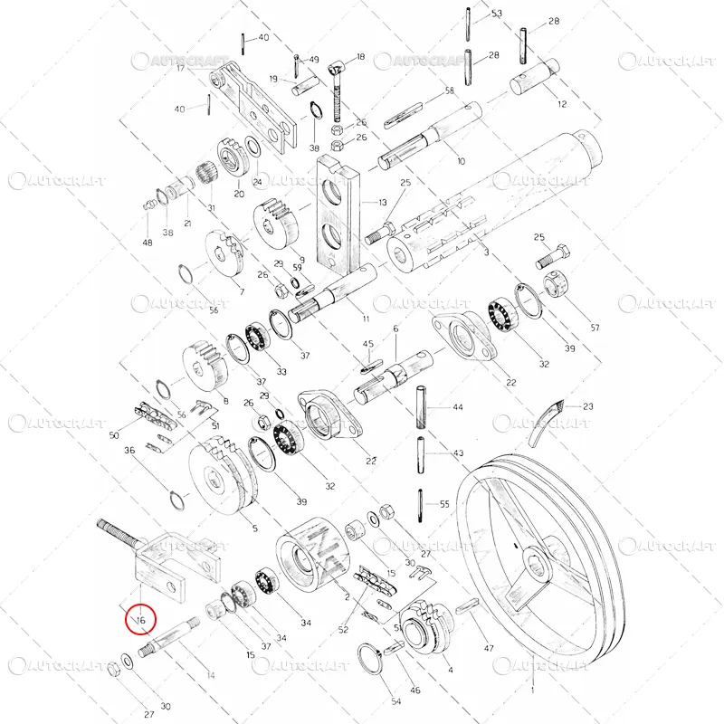 BRIDA ROLA INTINZATOR FULIE MARE CULEGATOARE PORUMB SIP M16, 40x81x220 MM [2]