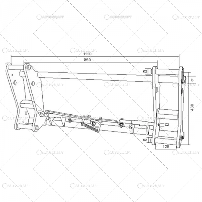 CADRU INCARCATOR FRONTAL CU SCHIMBARE RAPIDA ADAPTOR EUR SARCINA 2000KG [2]