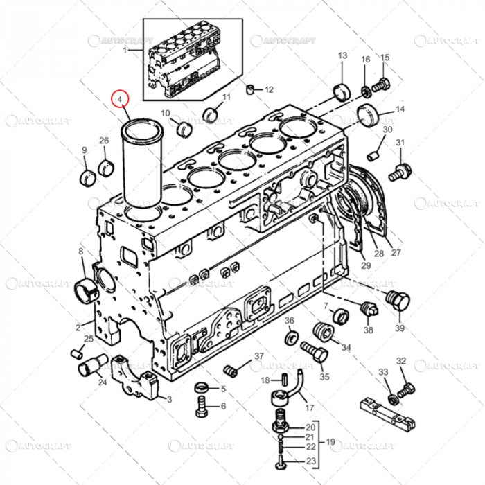 CAMASA MOTOR F MASSEY FERGUSON Ø 100.40 X 104.17 MM - L 226 MM [3]