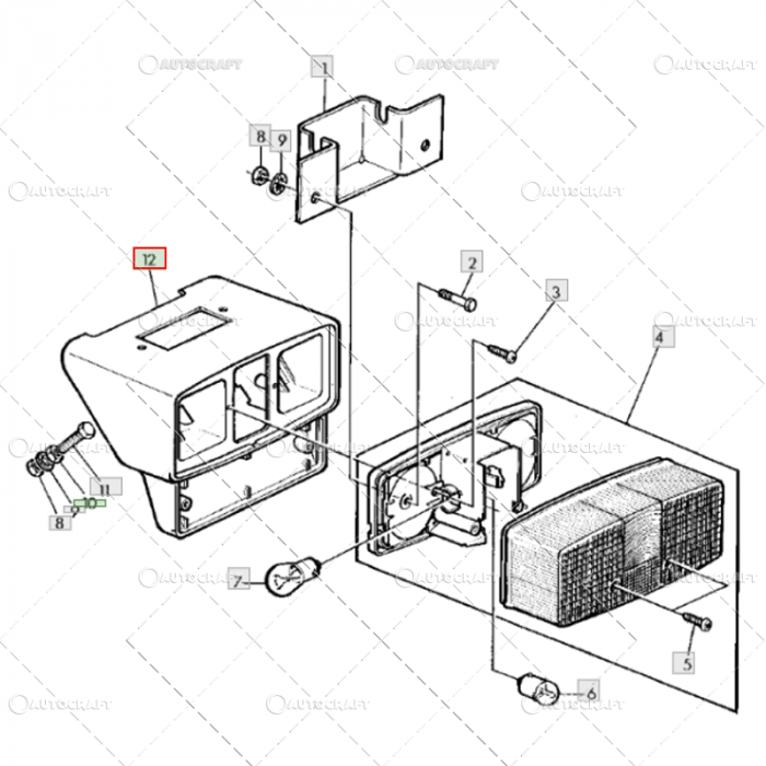 CARCASA SUPORT LAMPA SPATE JOHN DEERE [2]