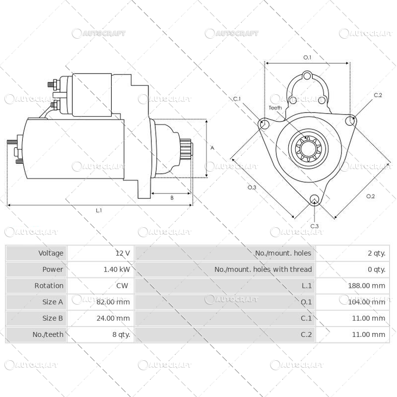 ELECTROMOTOR MINIEXCAVATOR MOTOR KUBOTA 12V [4]