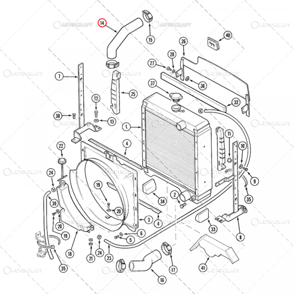Ø 44.5 X 46.5 MM FURTUN SUPERIOR RADIATOR CASE IH, MAXXUM, CUMMINS [2]