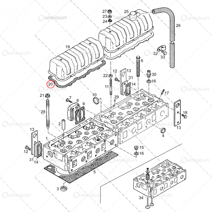 GARNITURA CAPAC CULBUTORI CASE IH, MASSEY FERGUSON [2]