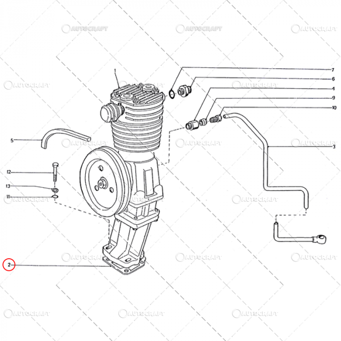 GARNITURA SUPORT COMPRESOR TRACTOR U650 FERMIT 103.01.271 [2]