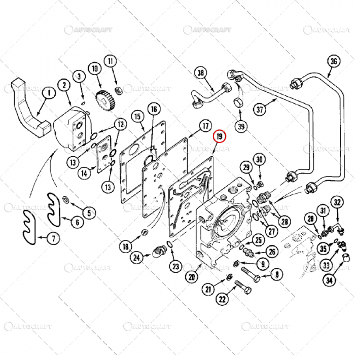 GARNITURA SUPORT POMPA HIDRAULICA CASE IH [2]