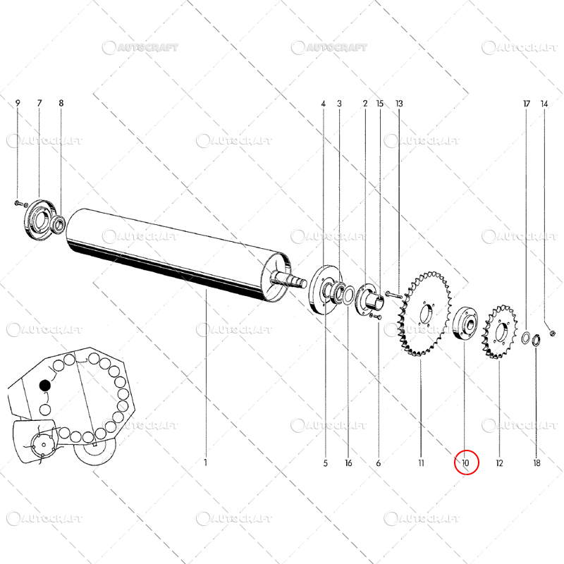 LAGAR PINION TAMBUR PRESA BALOTI WELGER [2]