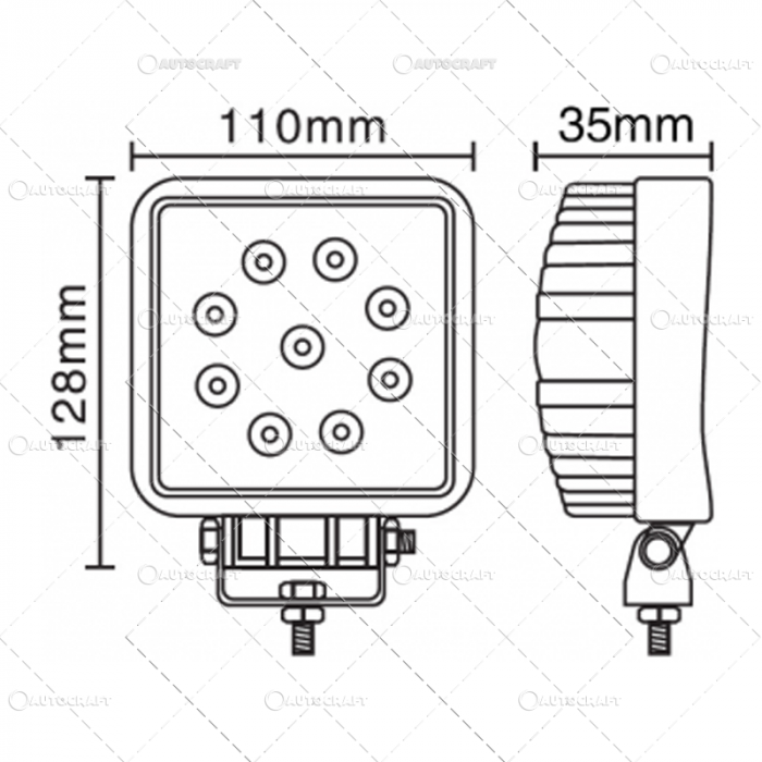 PROIECTOR LAMPA LED 9*3W 12-24V, 1620LM, FLOOD [2]