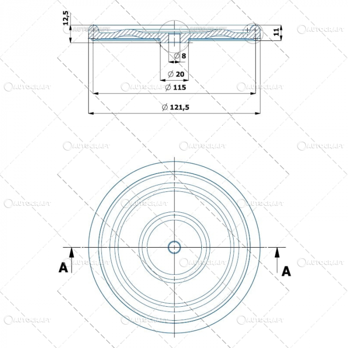 MEMBRANA SILICON POMPA ERBICIDAT Ø 121.5 mm P-100, P-145 AGROPLAST [2]
