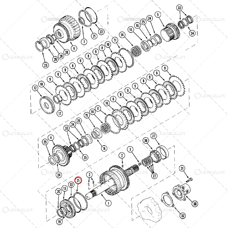 ORING TEFLON AMBREIAJ TRANSMISIE POWERSHIFT CASE IH, MAXXUM [3]