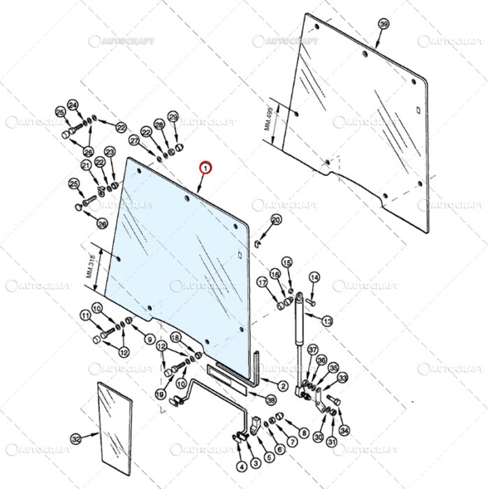 PARBRIZ RABATABIL CU TELESCOP CABINA CASE IH [2]