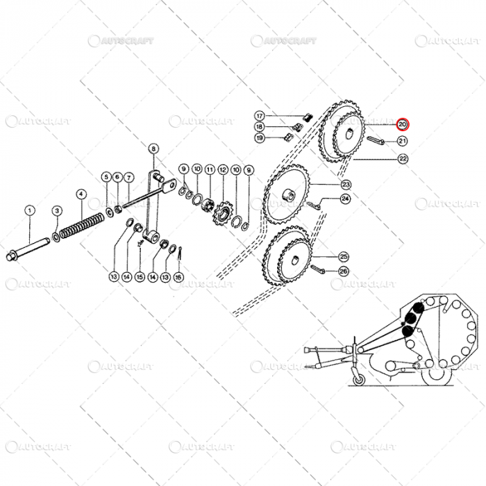 PINION DUBLU Z=35/35 D=50 ROLE PRESA BALOTI CLAAS [2]