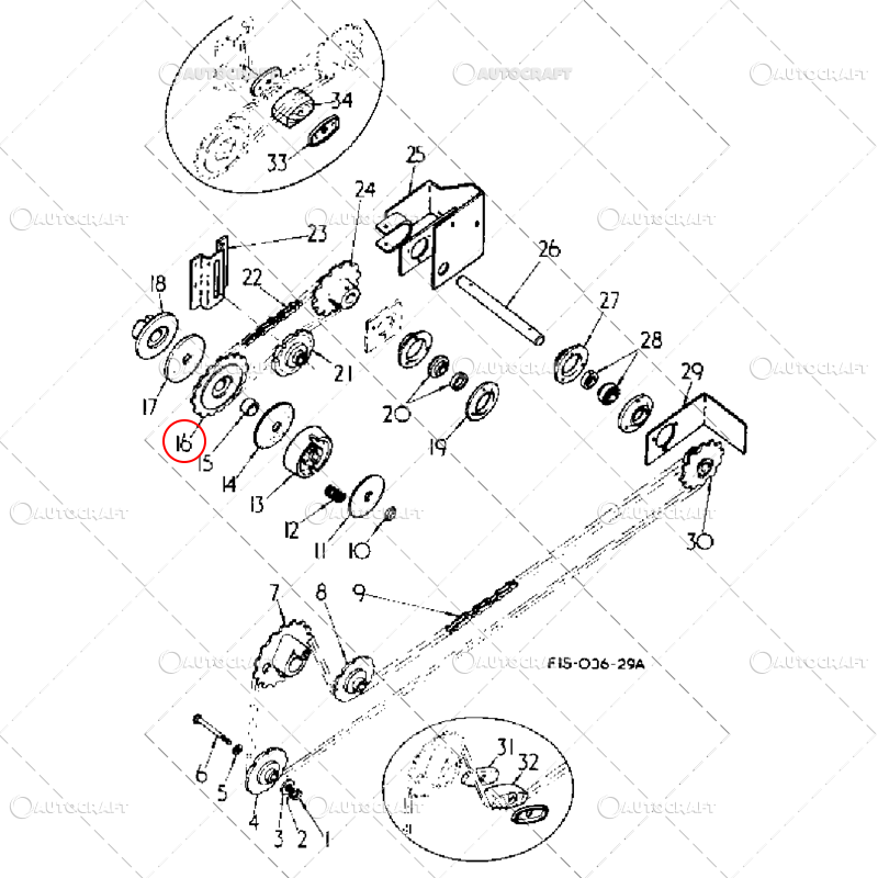 PINION LANT PICK-UP PRESA BALOTI PATRATI INTERNATIONAL 430, 440 [2]