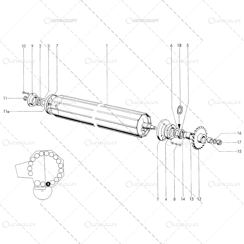 PINION TAMBURI PRESA BALOTI WELGER Z=22, P=25.4 MM [2]