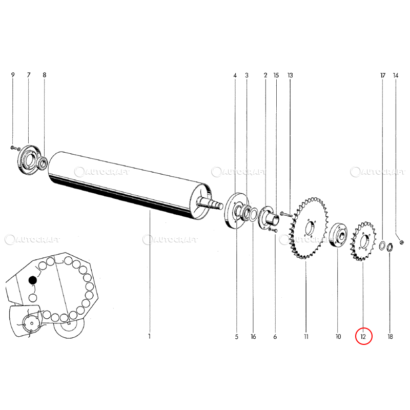 PINION TAMBURI PRESA BALOTI WELGER Z-22/72 MM [2]