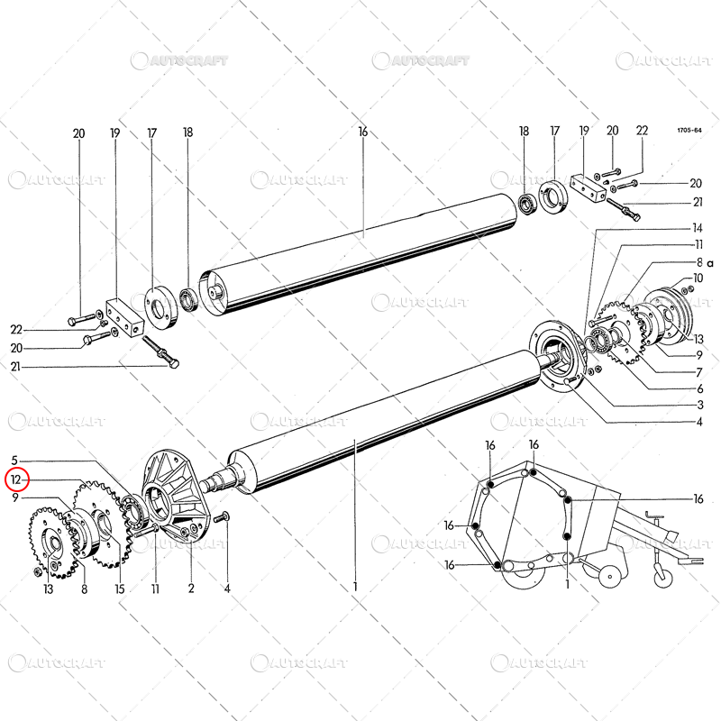 PINION TAMBURI PRESA BALOTI WELGER Z-25 [2]