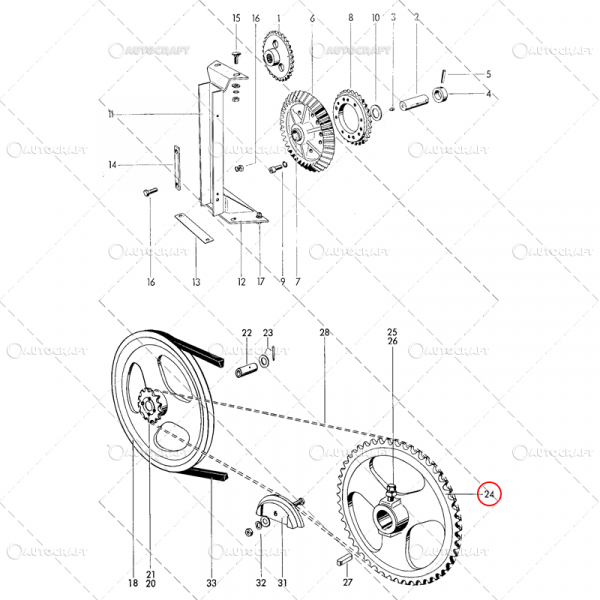 PINION Z=49 PICK-UP APARAT LEGAT PRESA BALOTI WELGER AP41, AP45 [4]