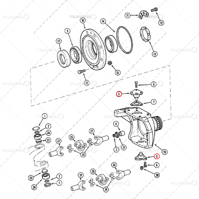 PIVOT PUNTE FATA CASE-IH, JOHN DEERE, FORD, STEYR [3]