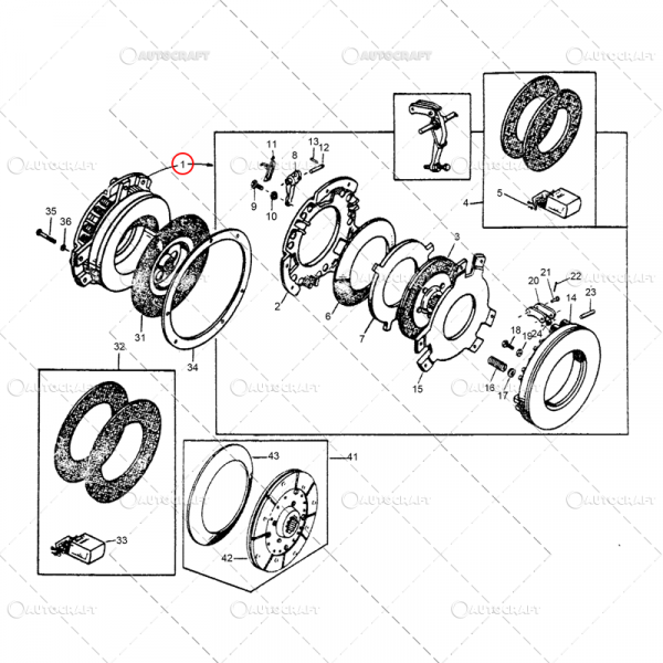 PLACA PRESIUNE AMBREIAJ DUBLU MASSEY FERGUSON 230/280 MM [3]
